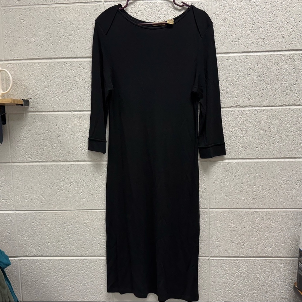 Apostrophe Black Long Sleeve Midi Dress Women’s Large‎ Classic Minimalist